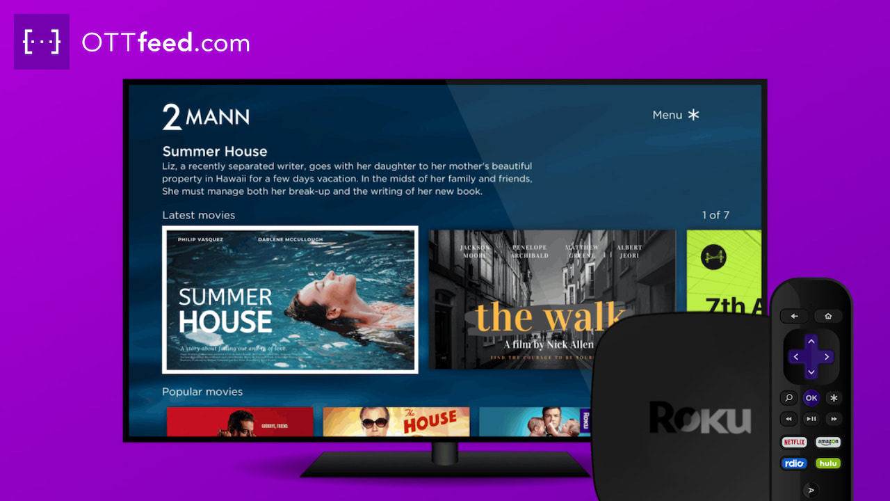OTTfeed Roku SDK channel on TV